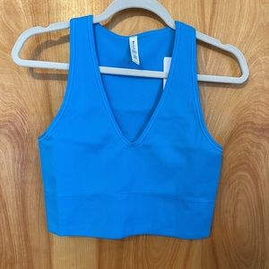 Brand new blue Athleta crop: Aurora Seamless Crop Rib Tank